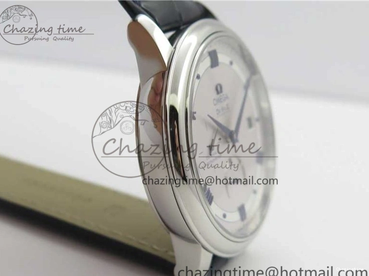 0327 Timeless De Ville Prestige Real PR SS ZF 1:1 Best Edition Gray Dial Blue Markers on Blue Leather Strap MIYOTA 7936